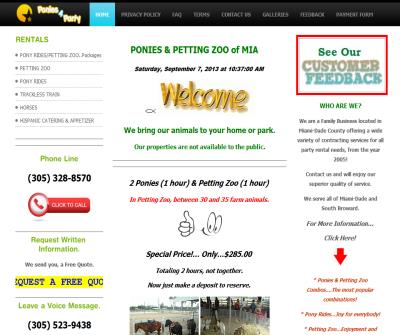 Ponies & Petting Zoo of Miami
(305)328-8570 