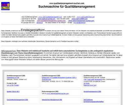 Suchmaschine f&uuml;r Qualitaetsmanagement und Risikomanagement
