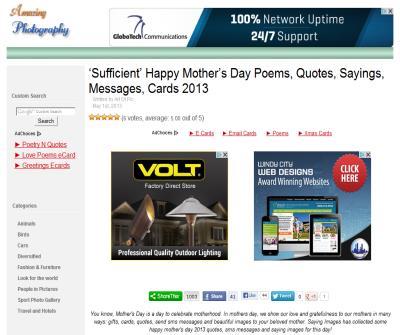 Happy Motherâ€™s Day Poems, Quotes, Sayings, Messages, Cards 2013