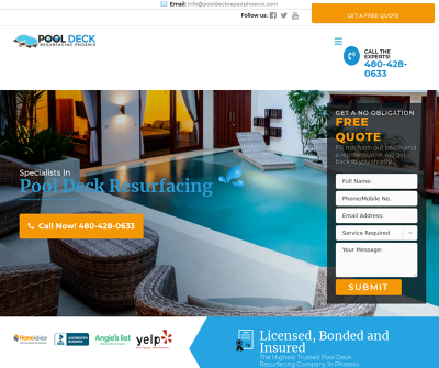 Pool Deck Repair Phoenix - Free Consultation - Strong Warranty - Fast Turn Around Time