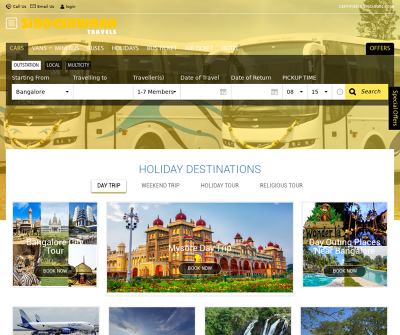 Car Rental, Bus & Van Services in Bangalore