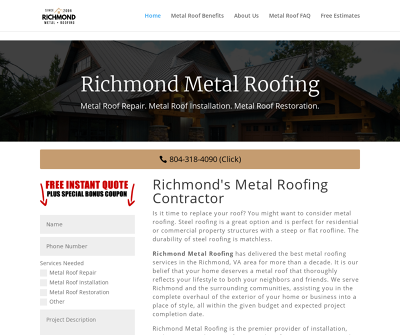 Premium Metal Roofing Solutions in Richmond, VA