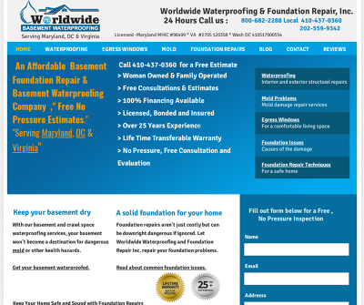 Worldwide Basement Waterproofing & Foundation Repair