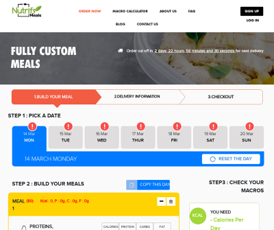  Order Fully customized meals online