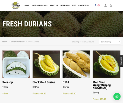 Durian online delivery.