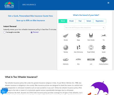 Buy, Renew and Compare Your Two Wheeler Insurance Policy Online - GIBL