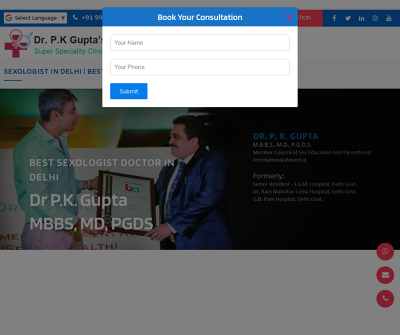 Best Sexologist in Delhi - Dr P K Gupta