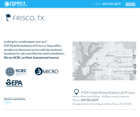 FDP Mold Remediation of Frisco