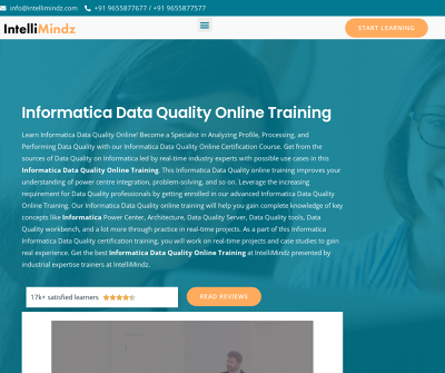 Intellimindz Informatica Data Quality Online Training