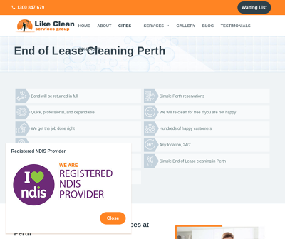 End Of Lease Cleaning Perth | Call on 1300847679