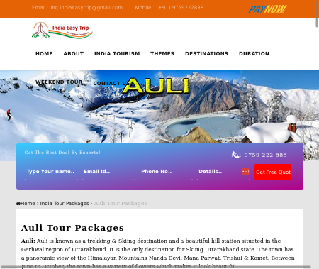 Auli Tour Package