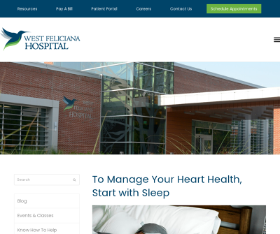 To Manage Your Heart Health, Start With Sleep | West Feliciana Hospital