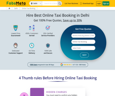 Best Online Taxi Booking in Delhi