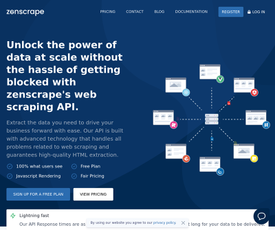 Scrape data without any hassle of getting blocked with zenscrape
