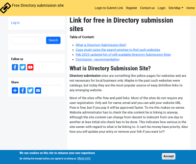 Link for free in Directory submission site