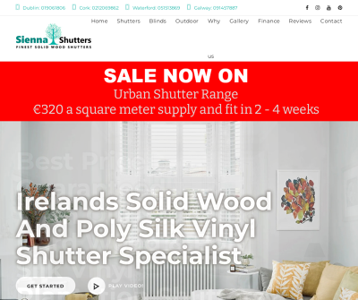 Sienna Shutters - Ireland