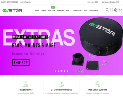 EVSTOR - No.1 for Type 2 EV charging cables, EV charging cables & EV charging accessories 