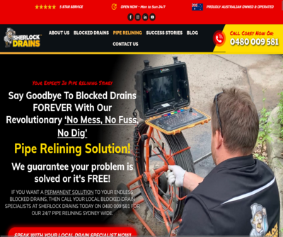 Pipe Relining Sydney - Sherlock Drains