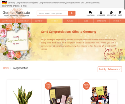 Send Congratulations Flowers to Germany - Germanflorist.de