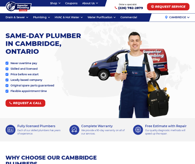 SAME-DAY PLUMBER IN CAMBRIDGE, ONTARIO