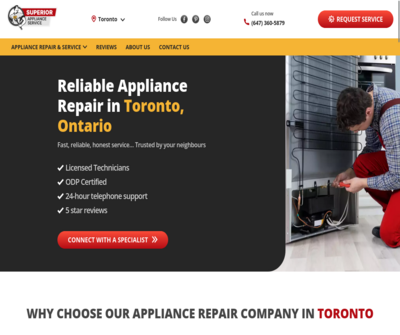 Superior appliance service in Toronto