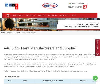 AAC Block Plant Machinery Suppliers