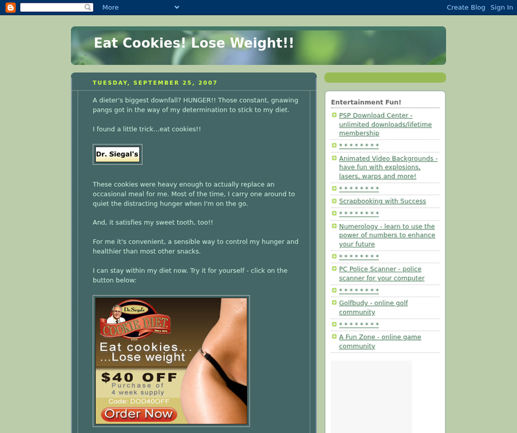 Eat Cookies!  Lose Weight!!