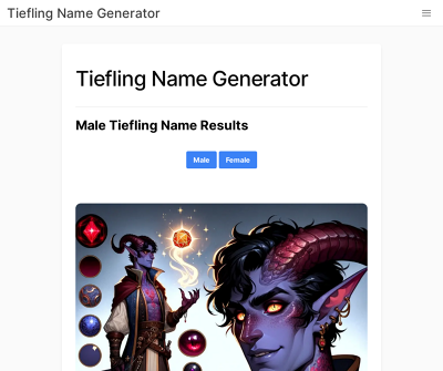 Tiefling Name Generator