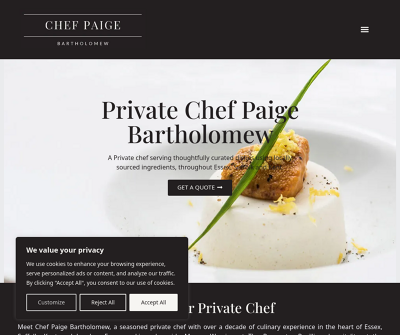 Chef Paige Bartholomew - Private Chef Essex