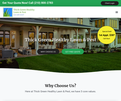 Thick Green Healthy Lawn & Pest
