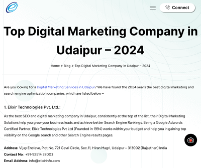 Elixir Technologies - the best digital marketing company in Udaipur.