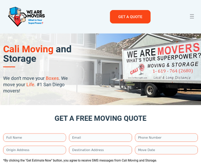 Cali Moving and Storage San Diego, Moving Services