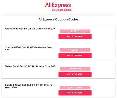 AliExpress Coupon Codes