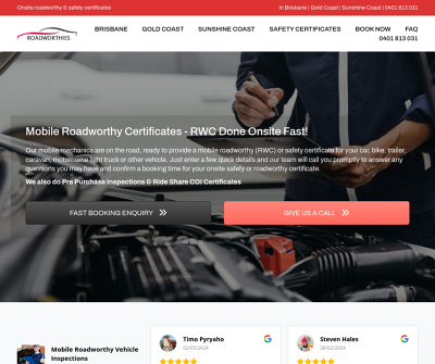 Roadworthies | Mobile Roadworthy Certificates | South Brisbane & Gold Coast