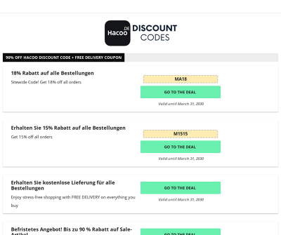 Hacoo Gutscheincode