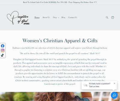 Daughter of God Apparel