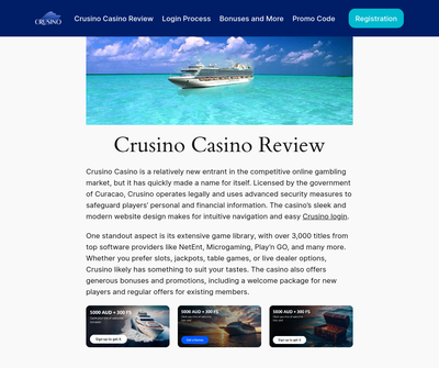 Crusino Casino Review: Full Guide to Start Gambling and Win Big!