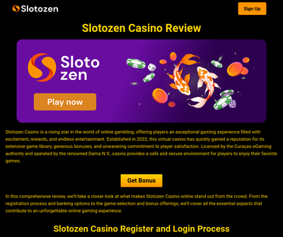 Slotozen Casino Australia 2024: World of Gaming and Rewards