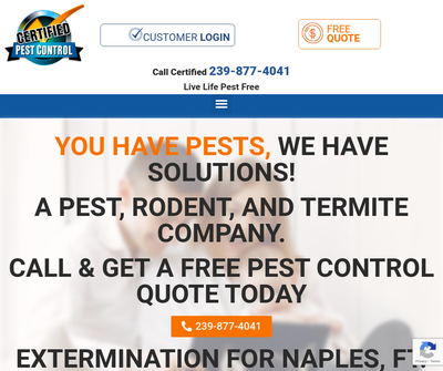 Certified Pest Control, your local pest control company in Naples & Fort Myers, FL