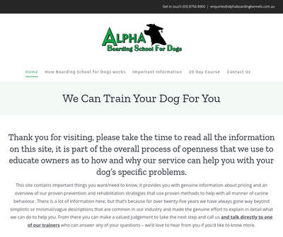 Alpha Boarding School For Dogs