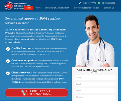 Government approved DNA testing services in India