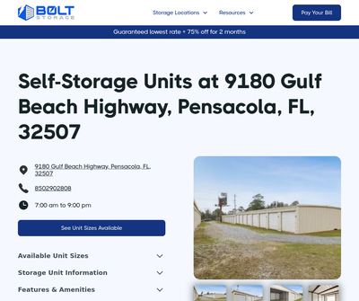 Bolt Storage - Pensacola