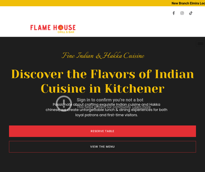 Flame House Grill & Bar - Kitchener ( Fine Indian, Hakka Chinese & Momos )