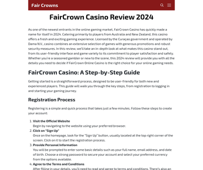 FairCrown Casino Review
