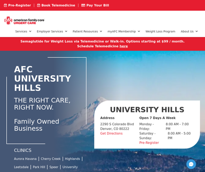 AFC Urgent Care Denver University Hills