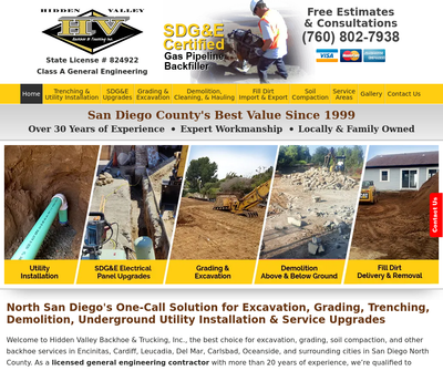 Hidden Valley Backhoe & Trucking, Inc.