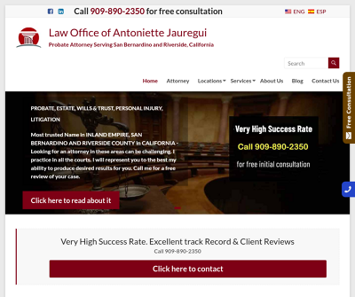 Probate, Estate Planning and Personal Injury Law in San Bernardino, Riverside and Entire Inland Empire in California
