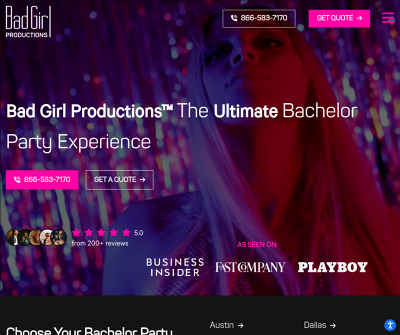 Bad Girl Productions, Bachelor Party Packages, Sacramento