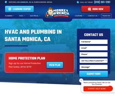   Monkey Wrench Plumbing, Heating, Air & Electric