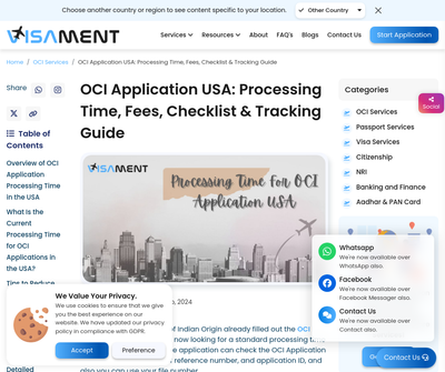 OCI Application USA